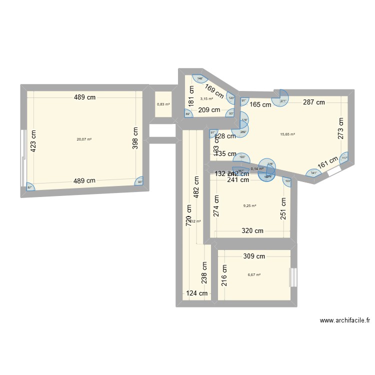 suresnes. Plan de 8 pièces et 63 m2