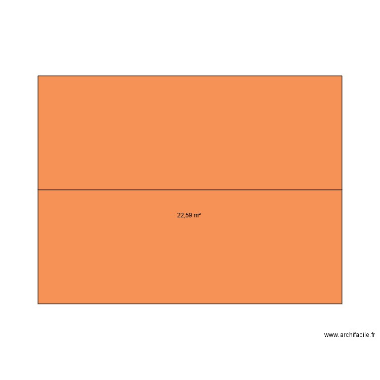 plan facade . Plan de 1 pièce et 23 m2