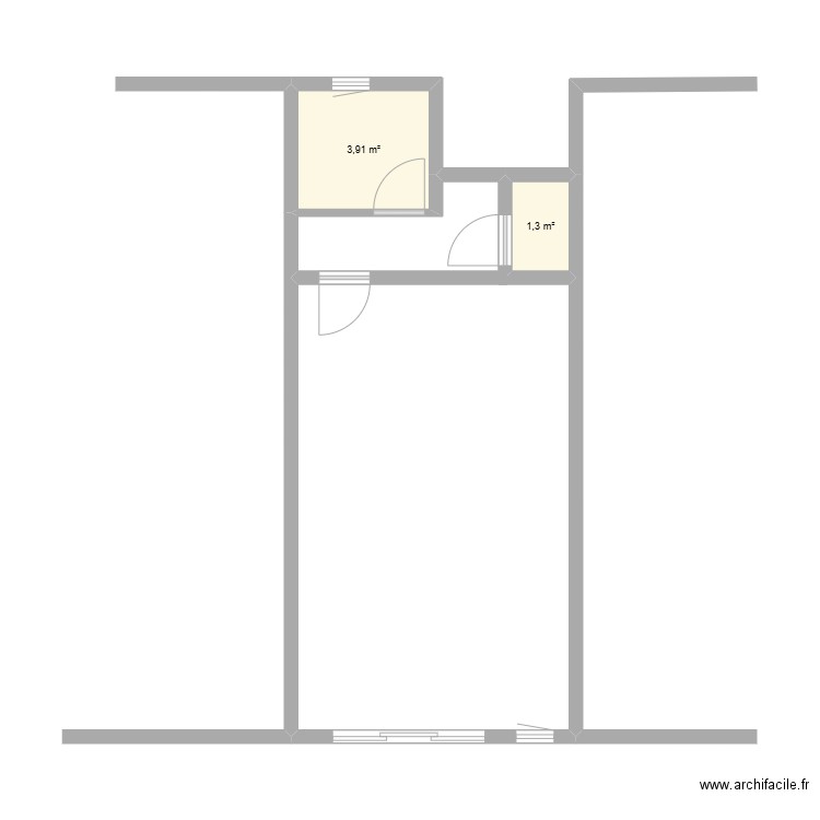 chateau B01. Plan de 2 pièces et 5 m2