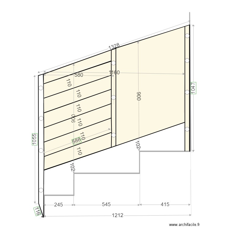 rambarde. Plan de 6 pièces et 95 m2