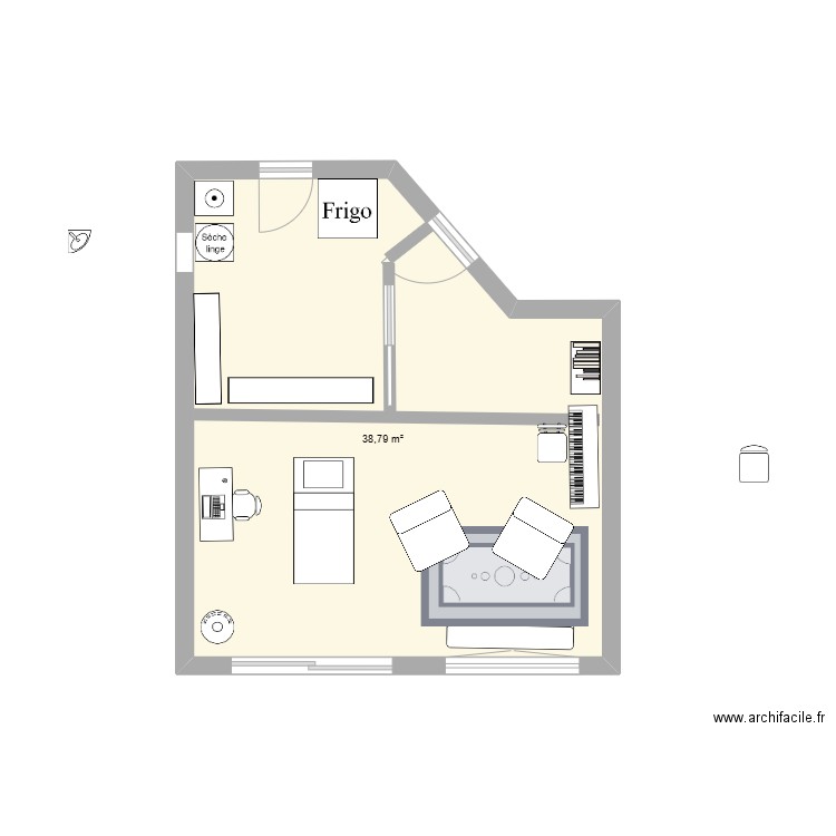 garage1. Plan de 1 pièce et 39 m2