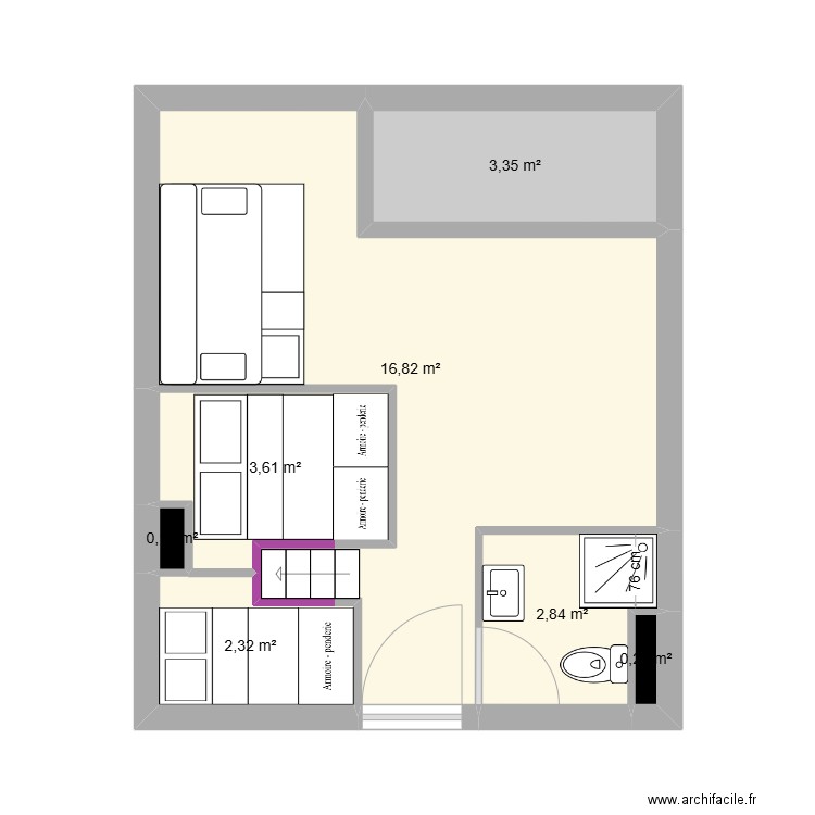 Plan Toussuire 13. Plan de 7 pièces et 29 m2