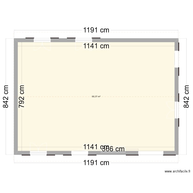 Maison 10-24. Plan de 1 pièce et 90 m2