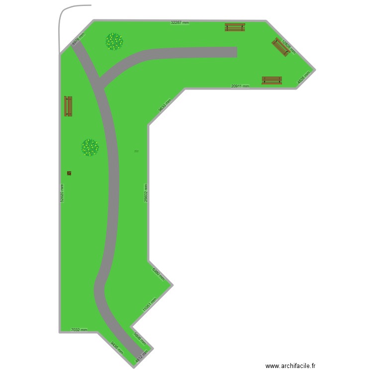 garage. Plan de 1 pièce et 1351 m2