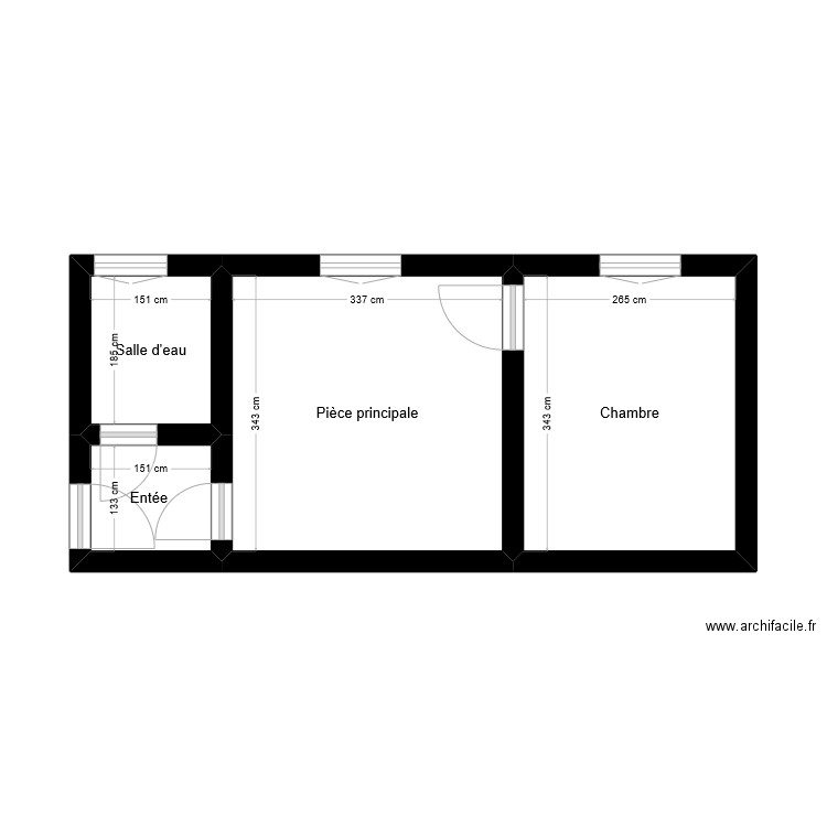 766 Roger. Plan de 4 pièces et 25 m2