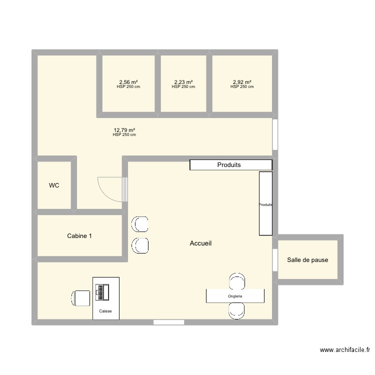 Plan institut . Plan de 8 pièces et 51 m2