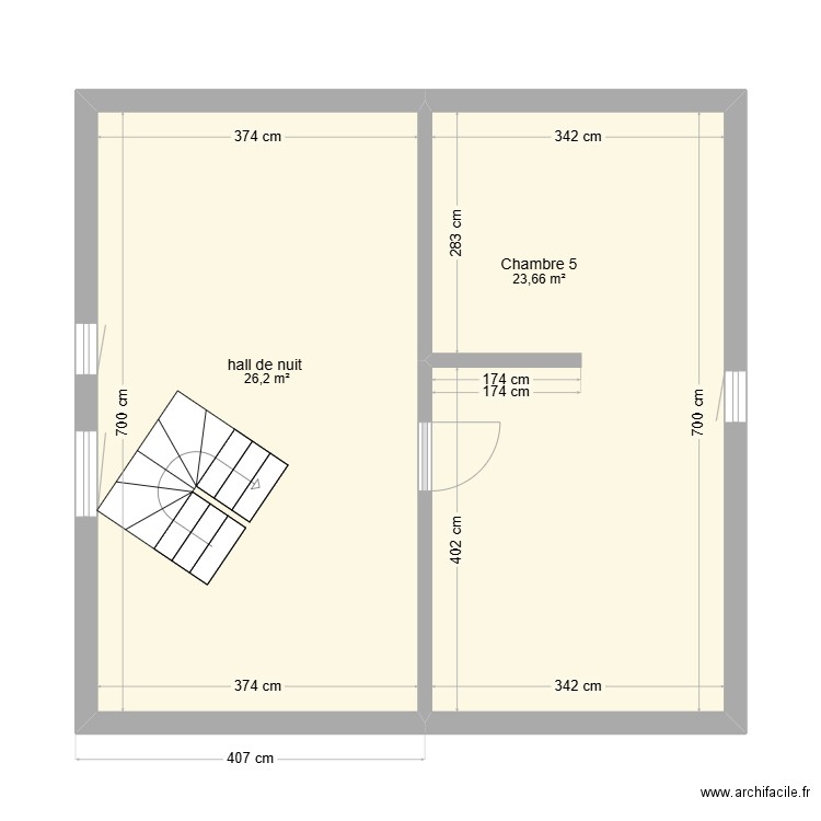 Plan 3 ème Herve cotes. Plan de 2 pièces et 50 m2