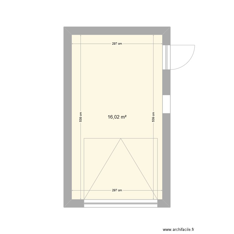 GARAGE. Plan de 1 pièce et 16 m2