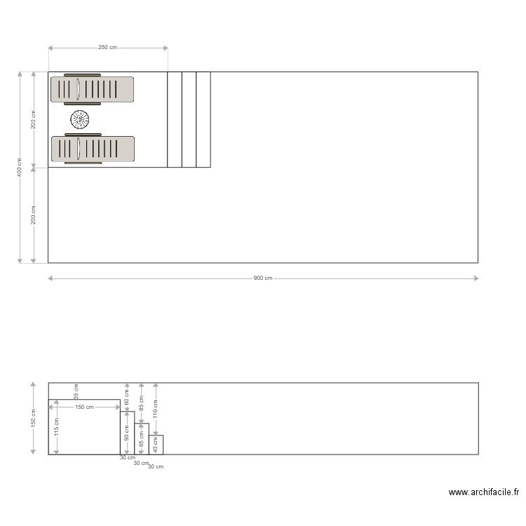 Semi plage 3 sans escalier sup. Plan de 0 pièce et 0 m2