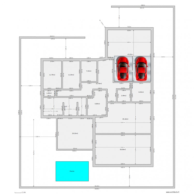 Maison   Terrain Fini. Plan de 0 pièce et 0 m2