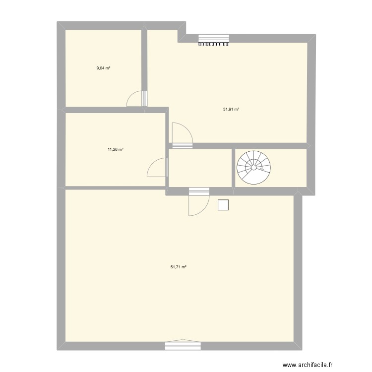 Chatel 3. Plan de 4 pièces et 104 m2