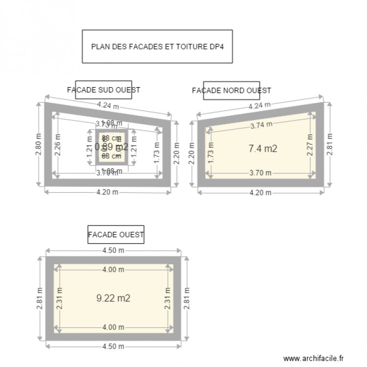 PLAN DES FACADES ET TOITURES DP4 1ere partie. Plan de 0 pièce et 0 m2