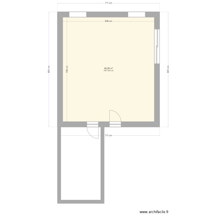 maison. Plan de 1 pièce et 47 m2