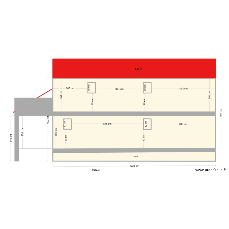 123456. Plan de 5 pièces et 70 m2