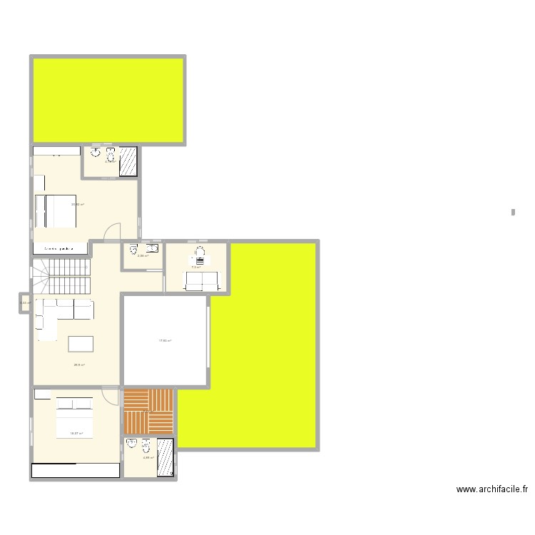 2 casa puembo PLANTA ALTA. Plan de 12 pièces et 197 m2