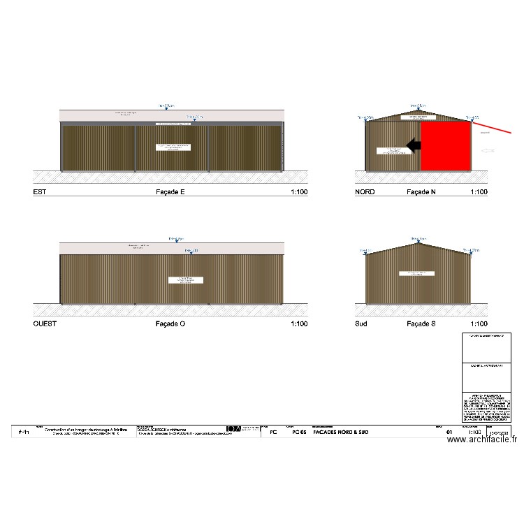 hangar façade. Plan de 0 pièce et 0 m2