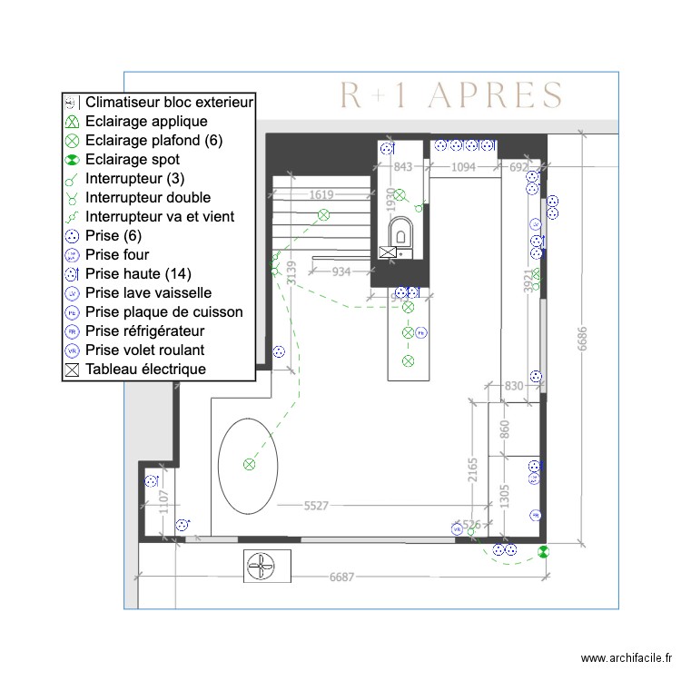 Romain et Laure R+1. Plan de 0 pièce et 0 m2