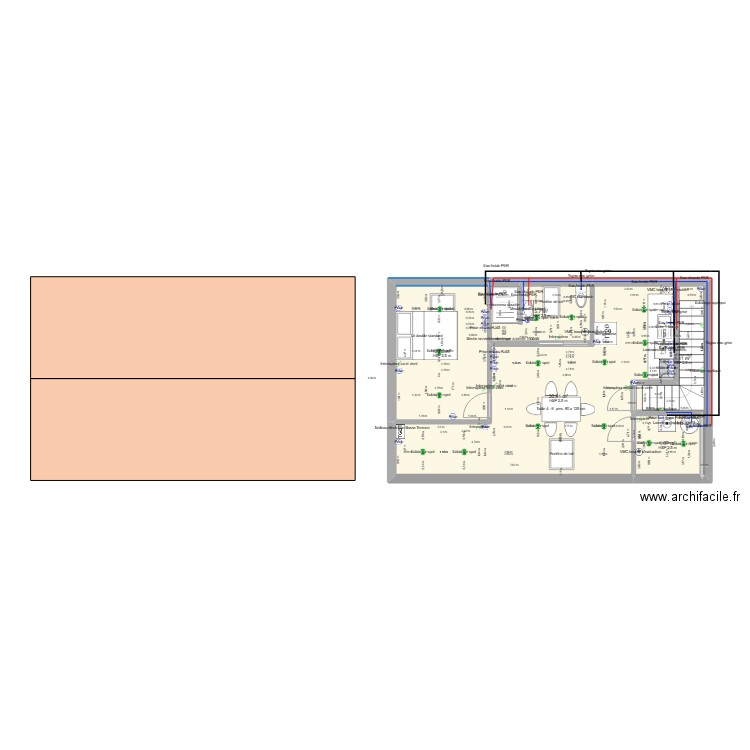 Bryard. Plan de 5 pièces et 58 m2