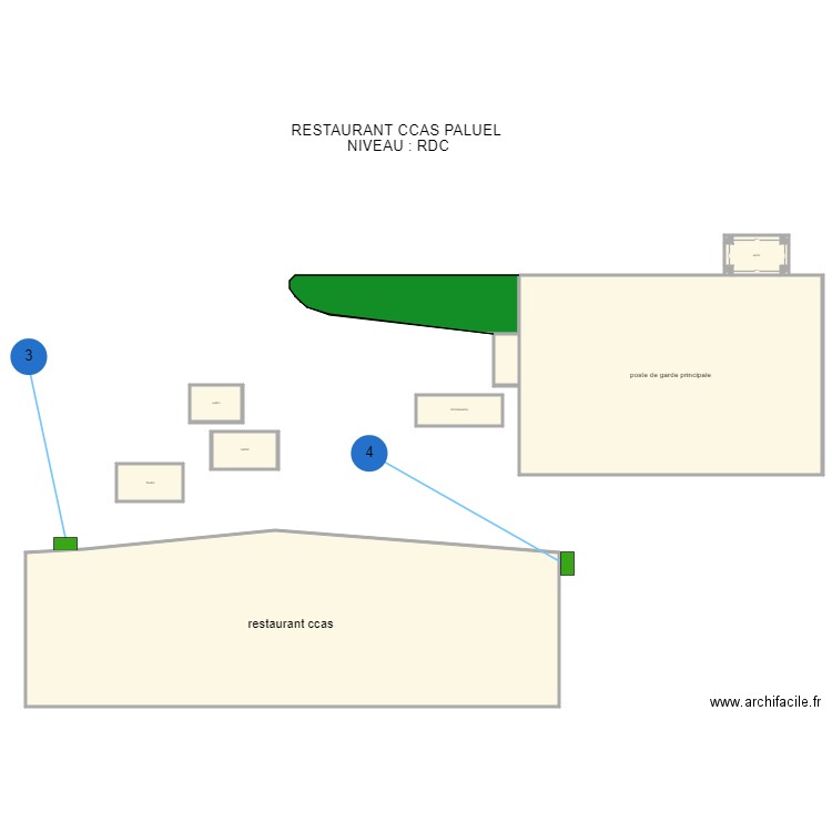 RESTAURANT CCAS PALUEL RDC. Plan de 0 pièce et 0 m2