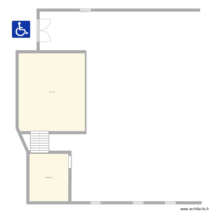 plan 2. Plan de 2 pièces et 70 m2