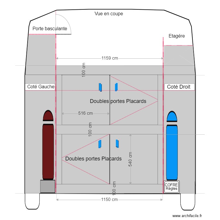 Fourgon fond VUE. Plan de 0 pièce et 0 m2