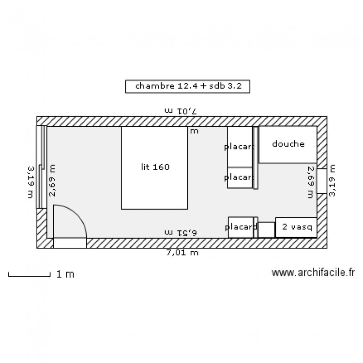 chambre parentale v2. Plan de 0 pièce et 0 m2