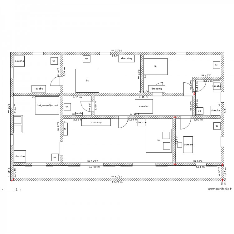 maison de fred (étage). Plan de 0 pièce et 0 m2