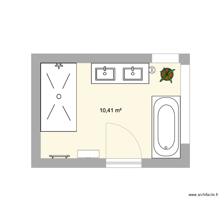 SDB 1er. Plan de 1 pièce et 10 m2