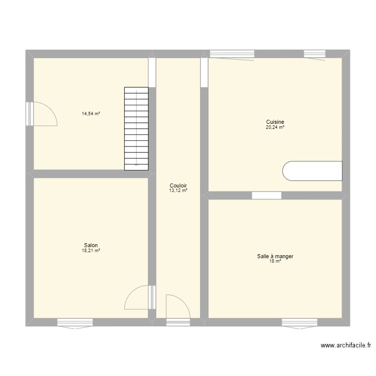 maison. Plan de 5 pièces et 84 m2