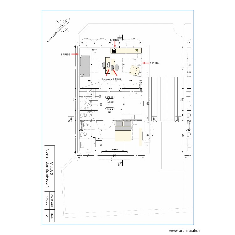 R+1. Plan de 0 pièce et 0 m2