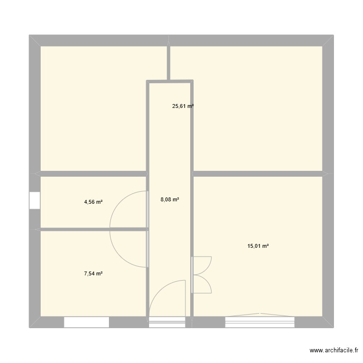 Keskin eck. Plan de 5 pièces et 61 m2