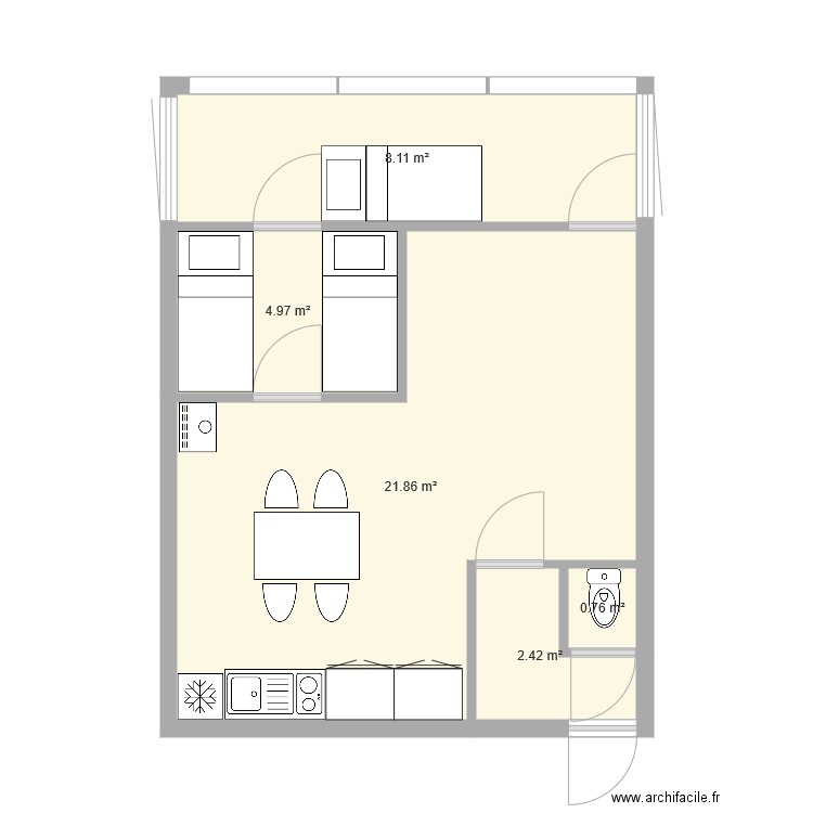 test hutte 1. Plan de 0 pièce et 0 m2