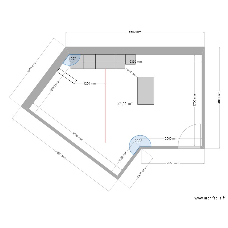 Plan Dr Dennetière. Plan de 1 pièce et 24 m2