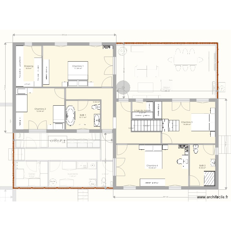 plan maison 2 cubes. Plan de 0 pièce et 0 m2