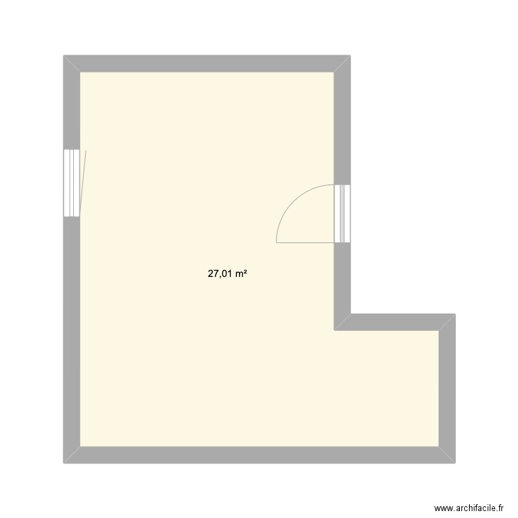 Cuisine. Plan de 1 pièce et 27 m2