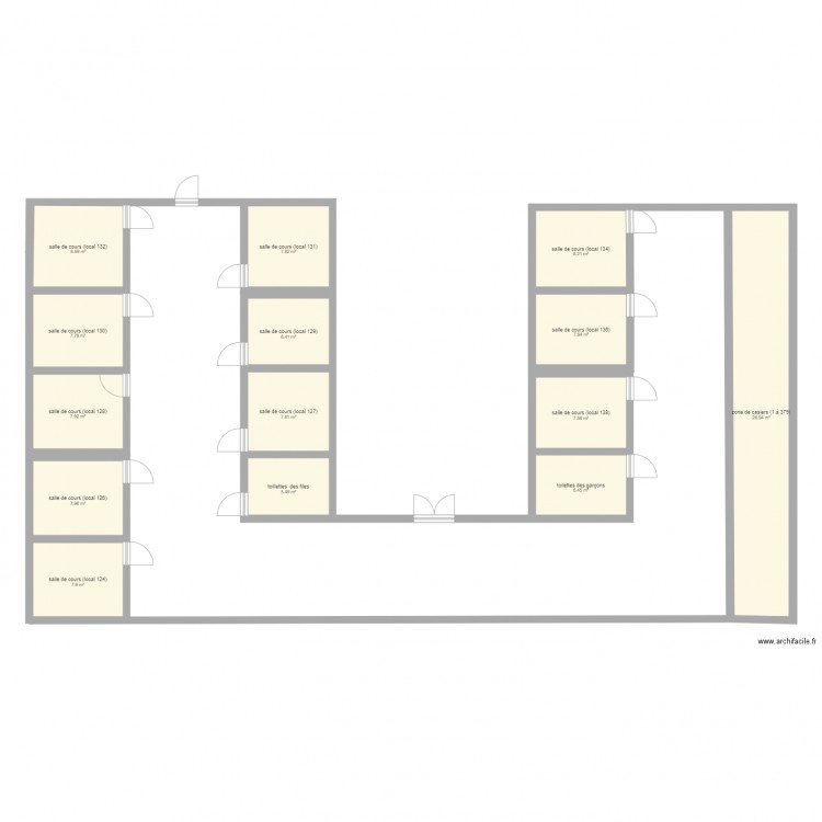 étage 2 école . Plan de 0 pièce et 0 m2