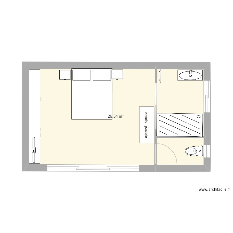 chambre SANS DRESSING. Plan de 0 pièce et 0 m2