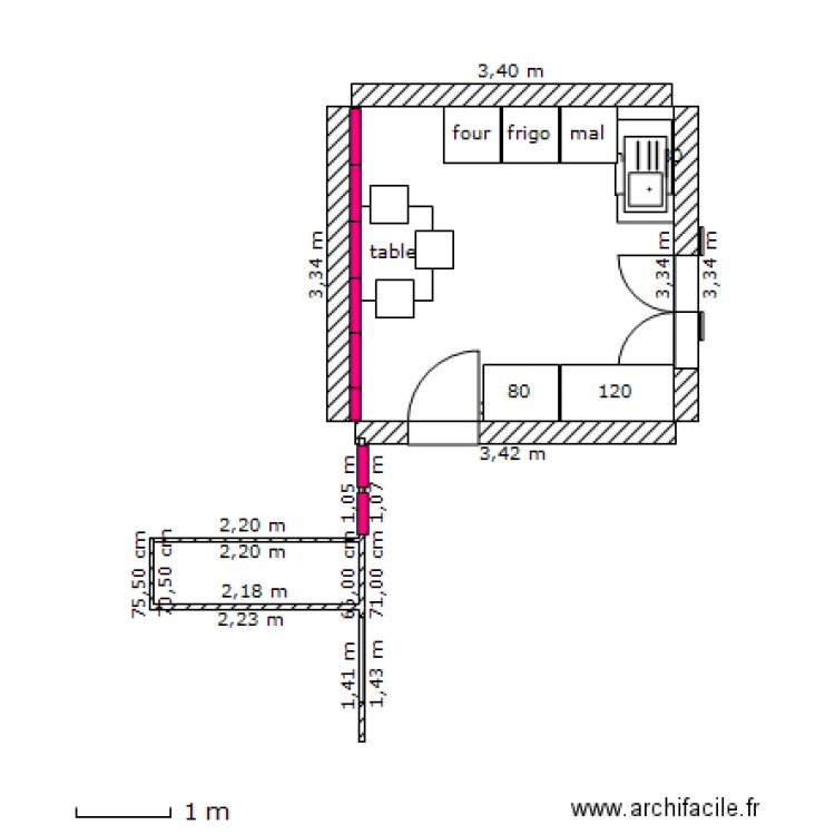 cuisine. Plan de 0 pièce et 0 m2