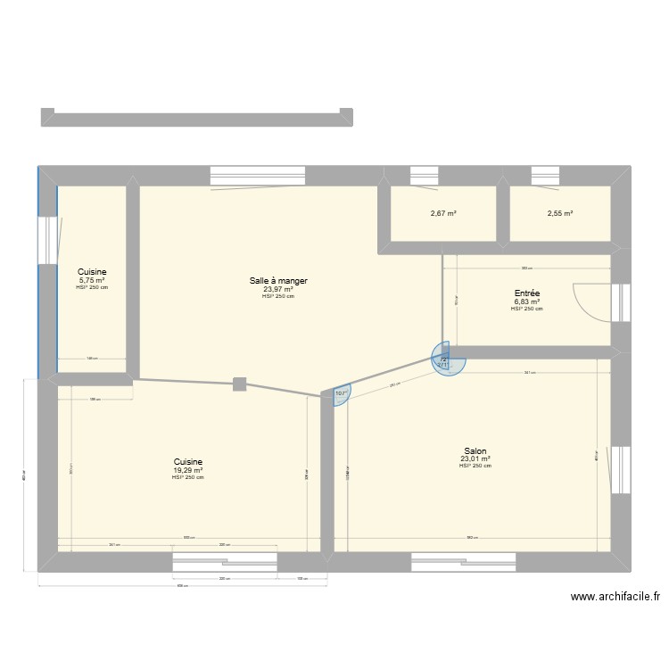 maison. Plan de 7 pièces et 84 m2