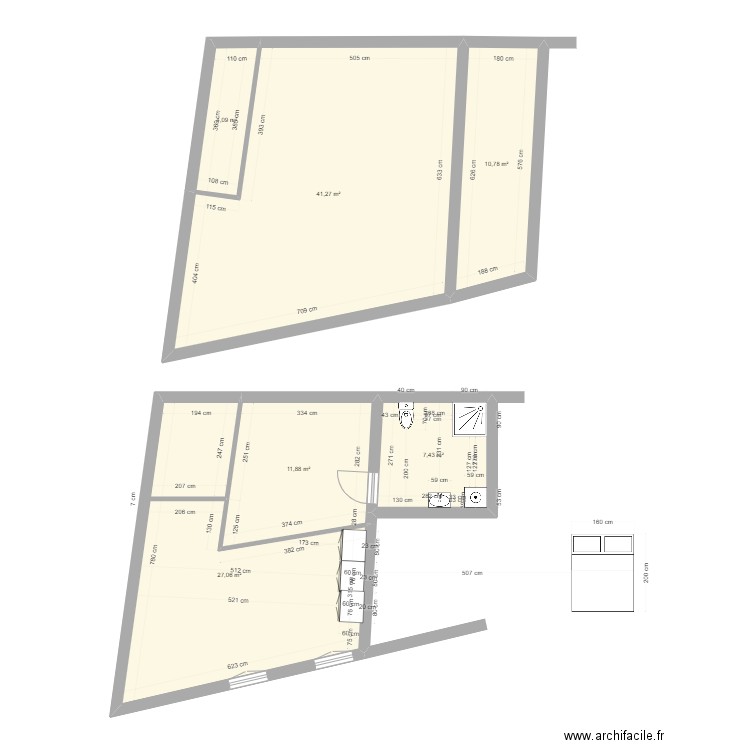 appart restant Vtest. Plan de 6 pièces et 103 m2