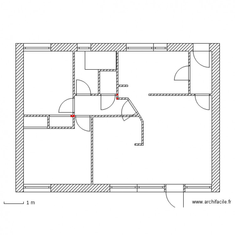 mur sejour oblique. Plan de 0 pièce et 0 m2