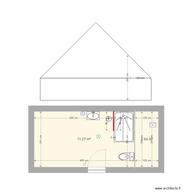 Salle de bain FINA étage. Plan de 0 pièce et 0 m2