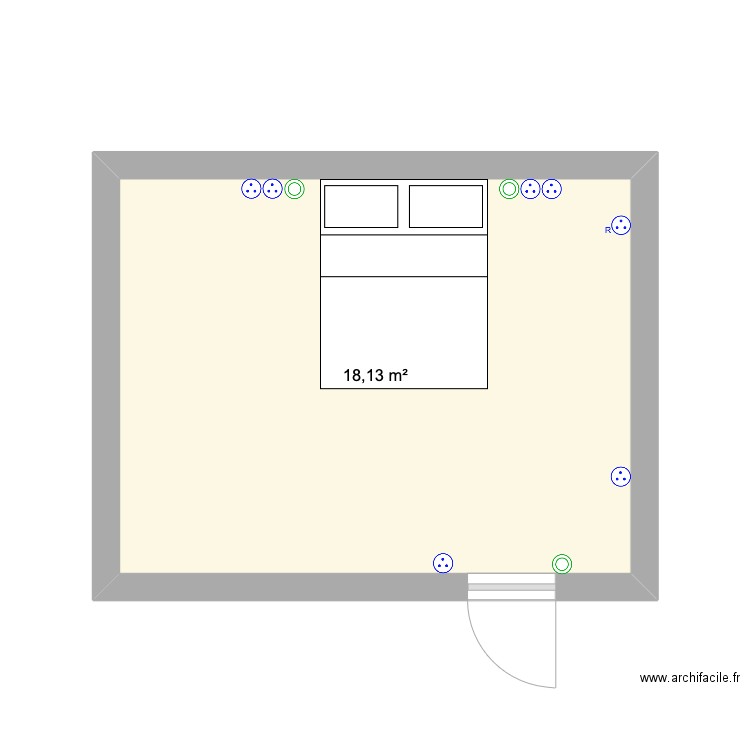 Chambre étage. Plan de 0 pièce et 0 m2