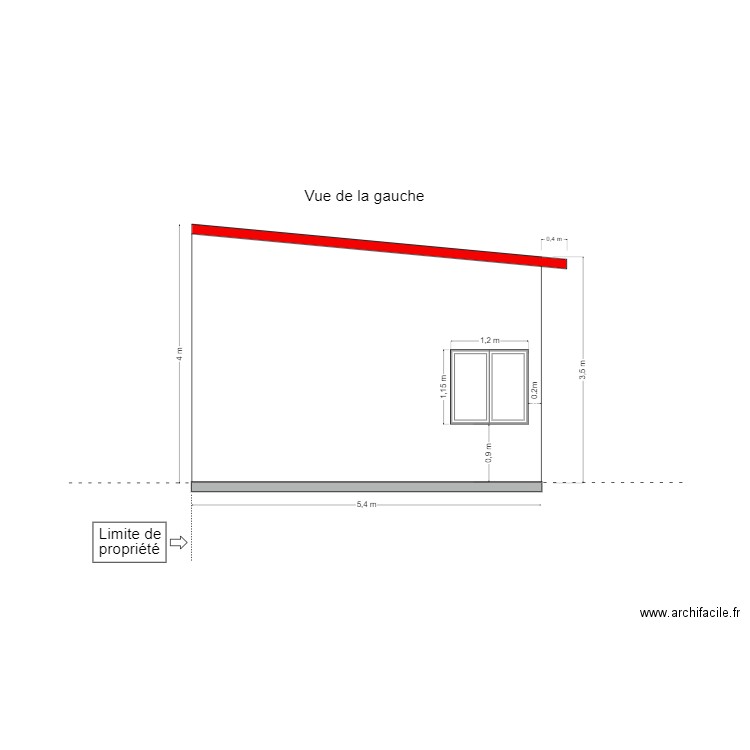 PLAN DE FACADE GAUCHE. Plan de 0 pièce et 0 m2