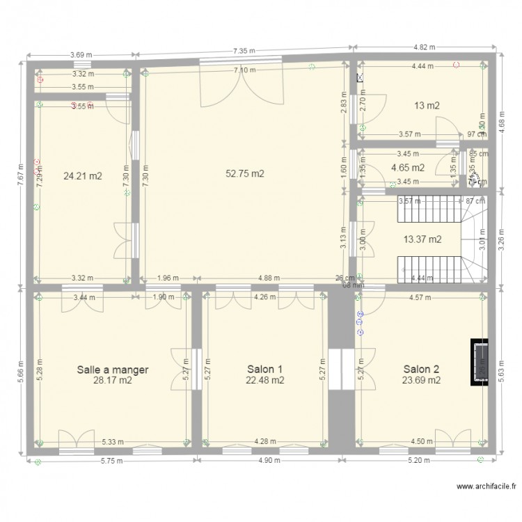 porion rdc. Plan de 0 pièce et 0 m2