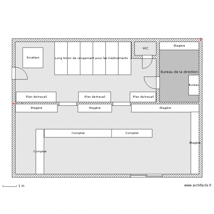 Plan de la pharmacie espace vente. Plan de 0 pièce et 0 m2