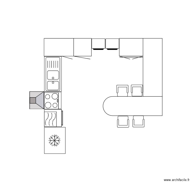 Cuisine. Plan de 0 pièce et 0 m2