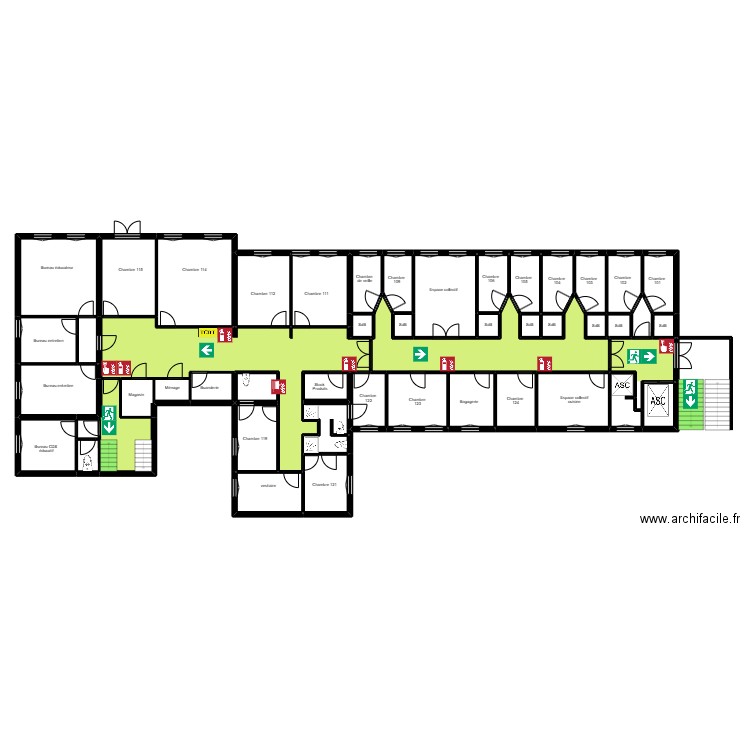 Afor etage 2. Plan de 48 pièces et 353 m2