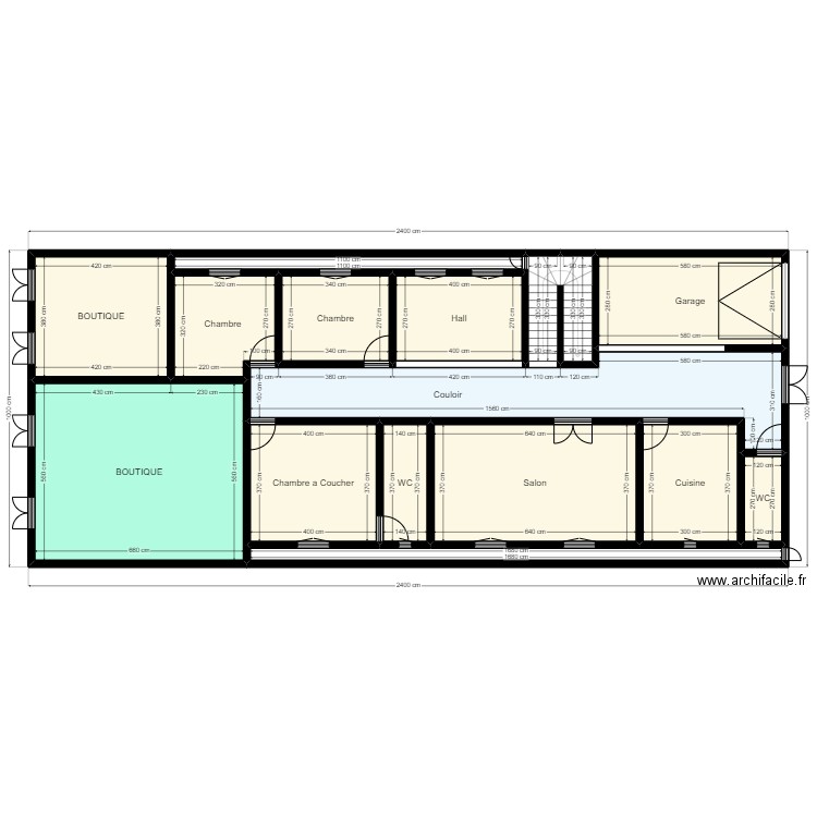 Plan de terrain 24mx10m Client 46 42 29 36 V3. Plan de 16 pièces et 205 m2