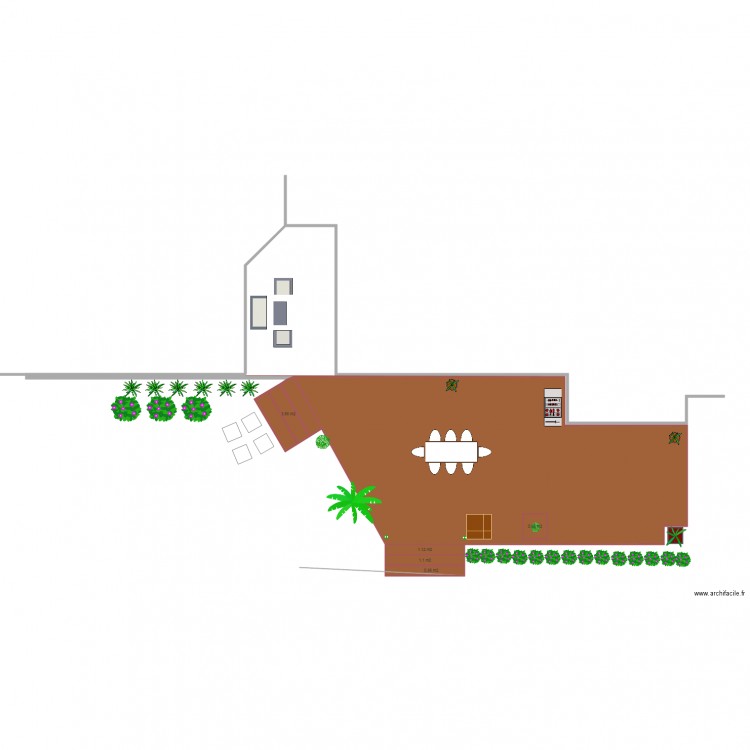 terrasse bois. Plan de 0 pièce et 0 m2